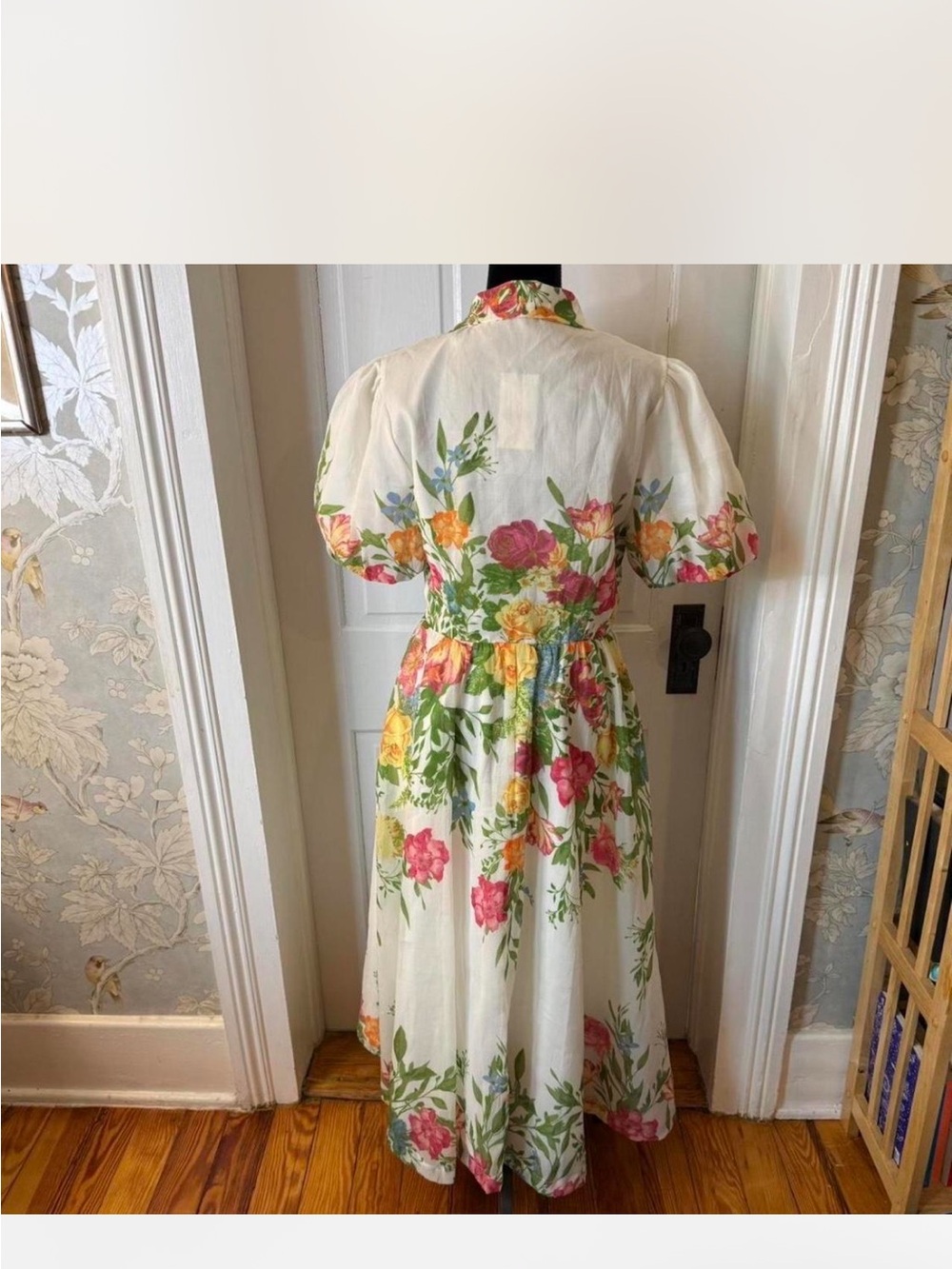 Flying Tomato Cream Floral Maxi Dress with Pink Yellow Orange Blooms - Picture 2 of 5